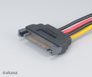 AK-CBPW01-30 PLOMB AKASA, 4 broches Molex à 2 x 15 broches SATA, 35 cm